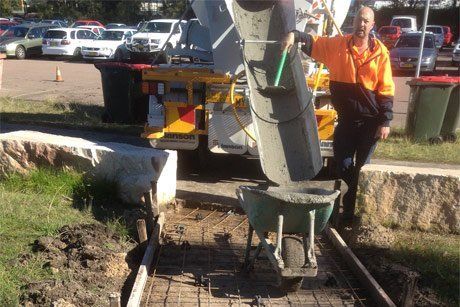 A concrete contractor at work
