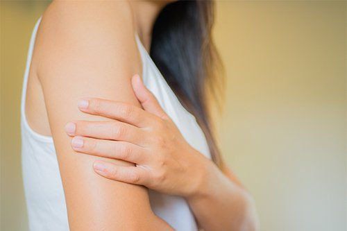 touching skin