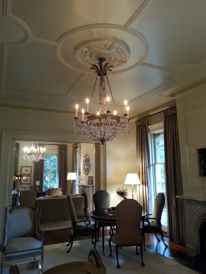 Dining Area with Chandelier — Pooler, GA — Holcombe Painting & Wallcovering