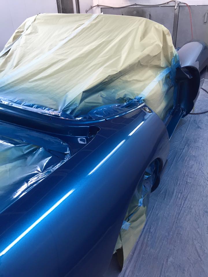 car with body damage repaired