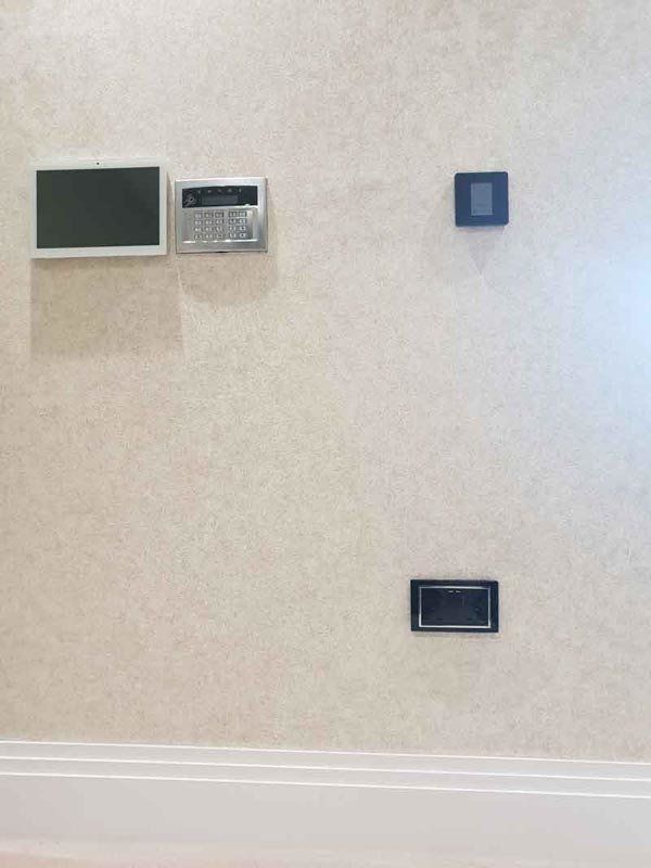 Professionally installed Wall socket and security system by electrical contactors in Leicestershire