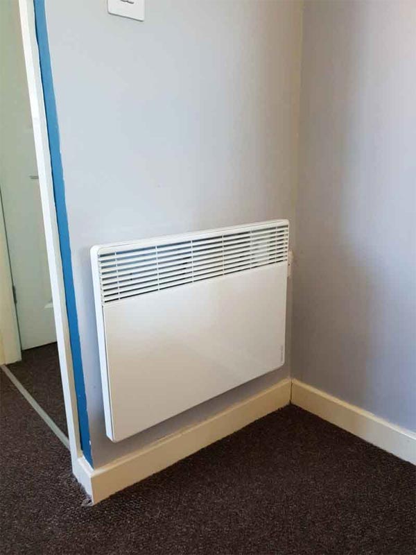 wall radiator installed by electrician