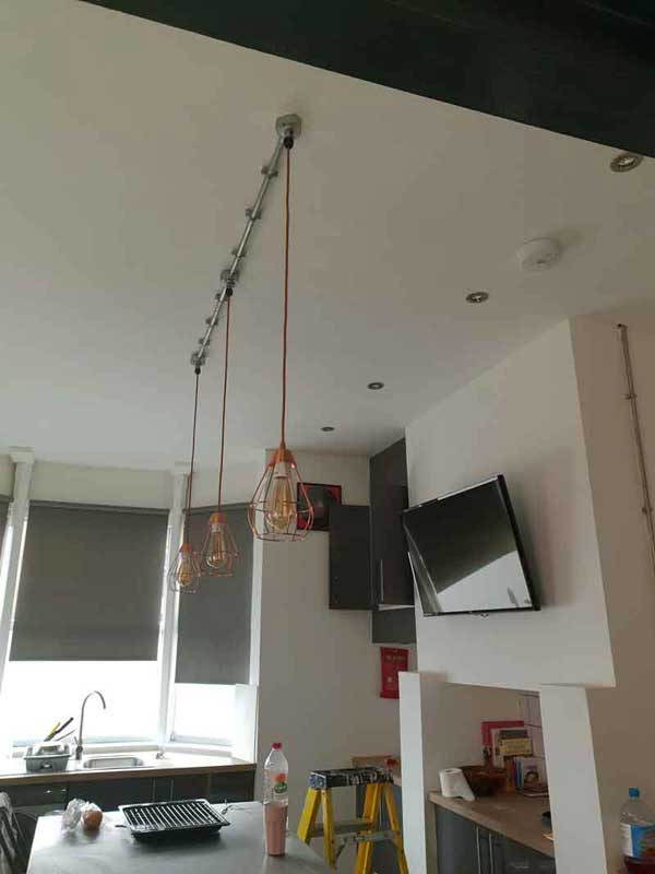 Professionally fitted light fittings in 20 mm galvanised conduit in Leicester