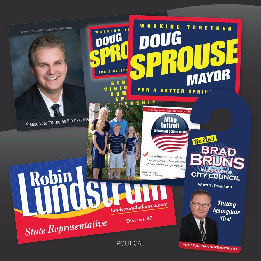 political campaign, agency, nwa, springdale arkansas, politics print design, handout card, door hanger
