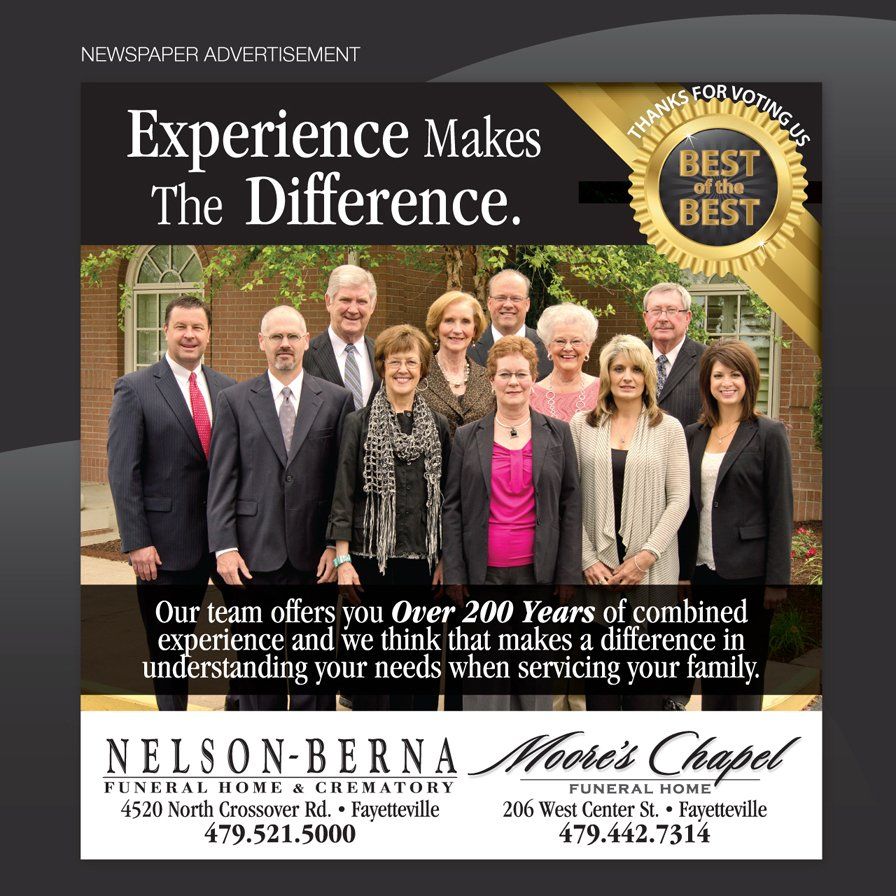 moores chapel, newspaper ads