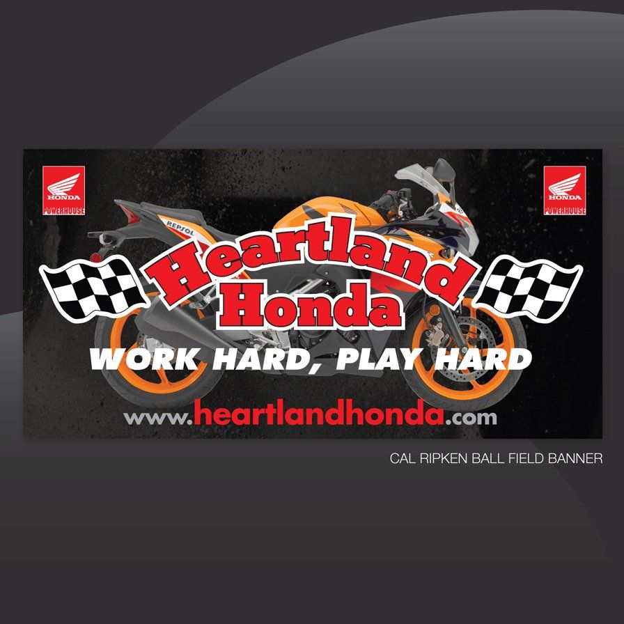 outdoor banner, ball field banner, heartland honda