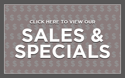 Gray promo banner reading “Click here to view our Sales & Specials” in large white text.