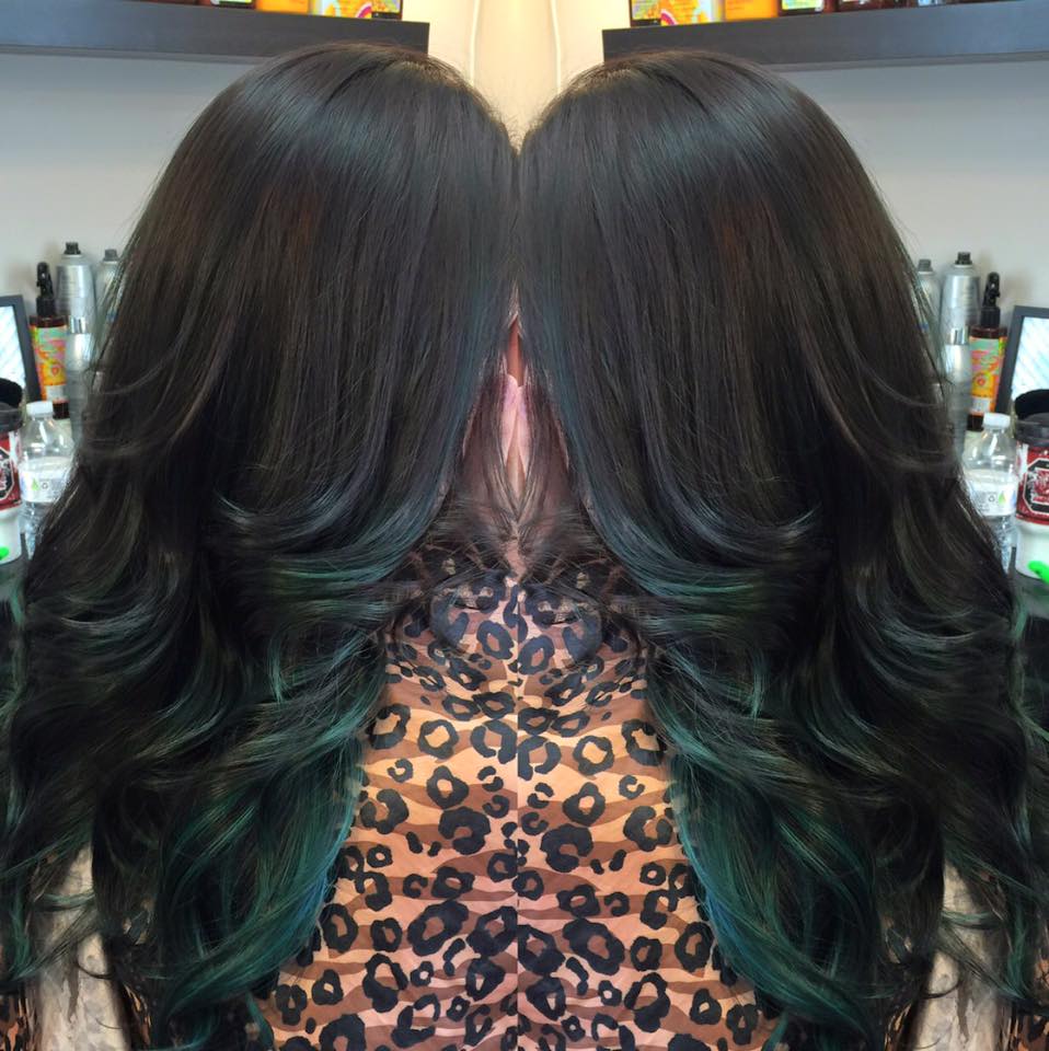 Ombre with Green Ends