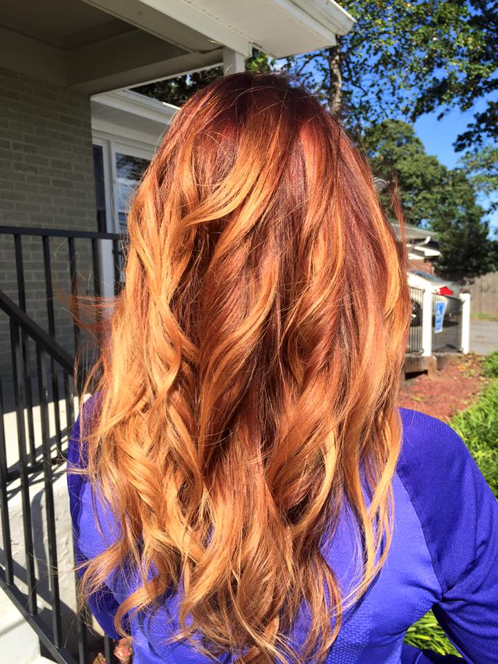 Curly Hair with Red Roots