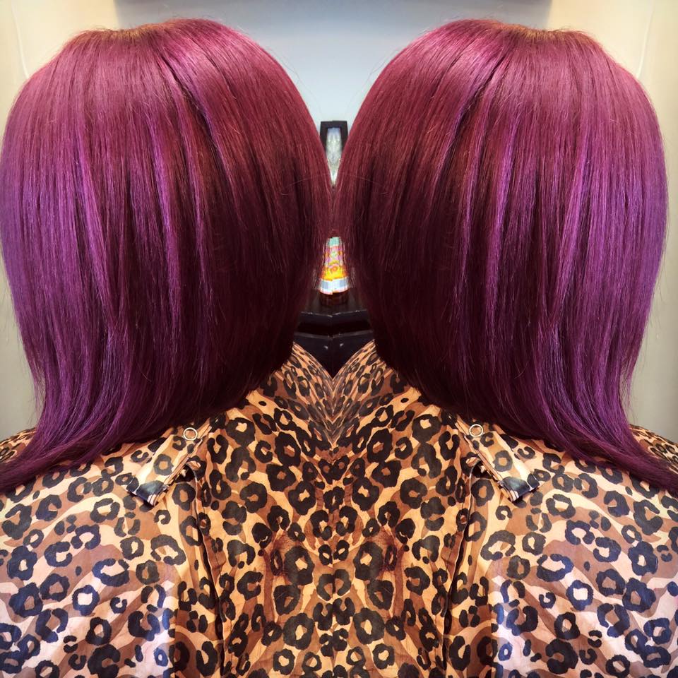 Magenta Bob Cut & Style