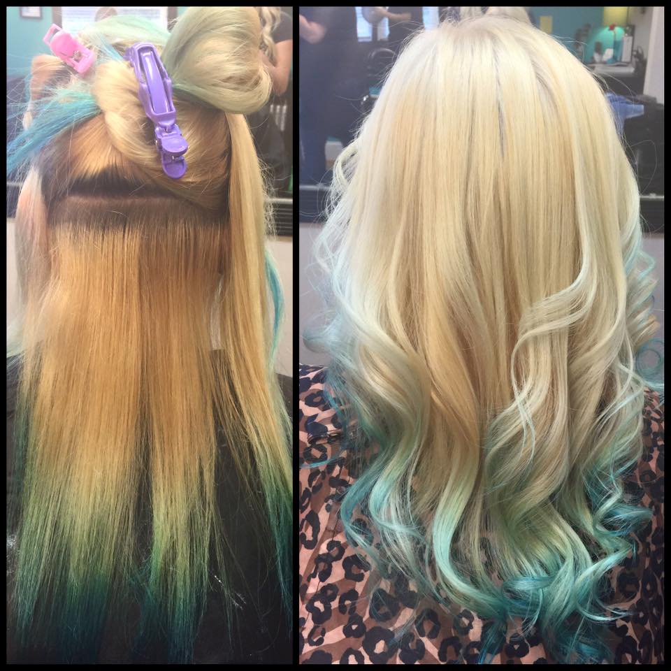 Corrective Color Ombre with Blue Tips