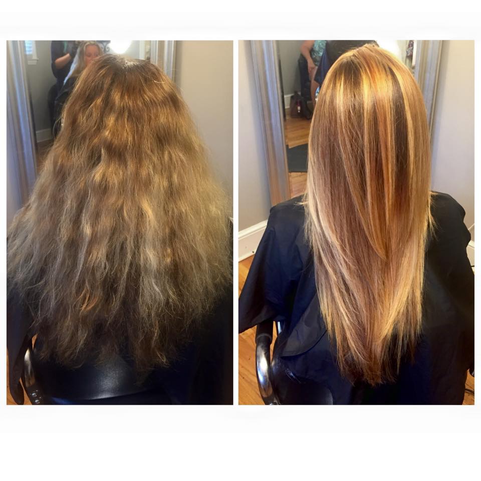 Before and After - Corrective Color Balayage Treatment
