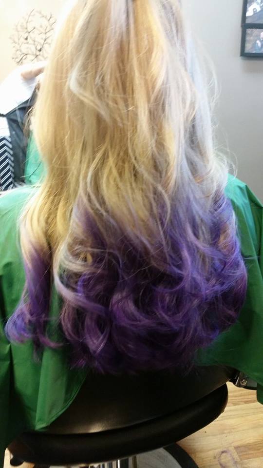 Blonde to Purple Ombre Treatment