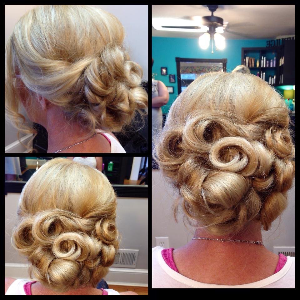 Curly Wedding Updo at our Hair Salon in Spartanburg, SC