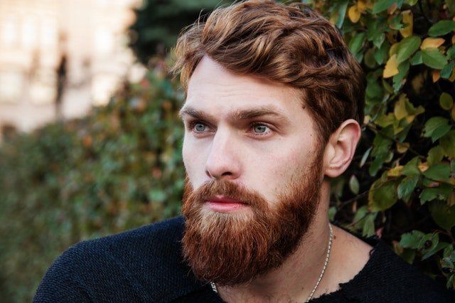 Man With Beard Sitting In Front of Shrub in Inman, SC