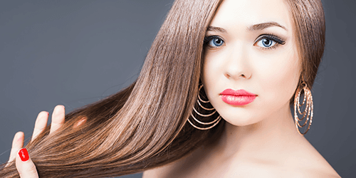 Person with Shiny Long Hair