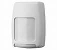 White motion detector with a rectangular lens, designed for security.