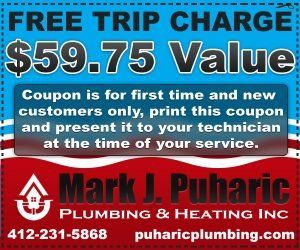 Coupon for Mark J. Puharic Plumbing & Heating services.