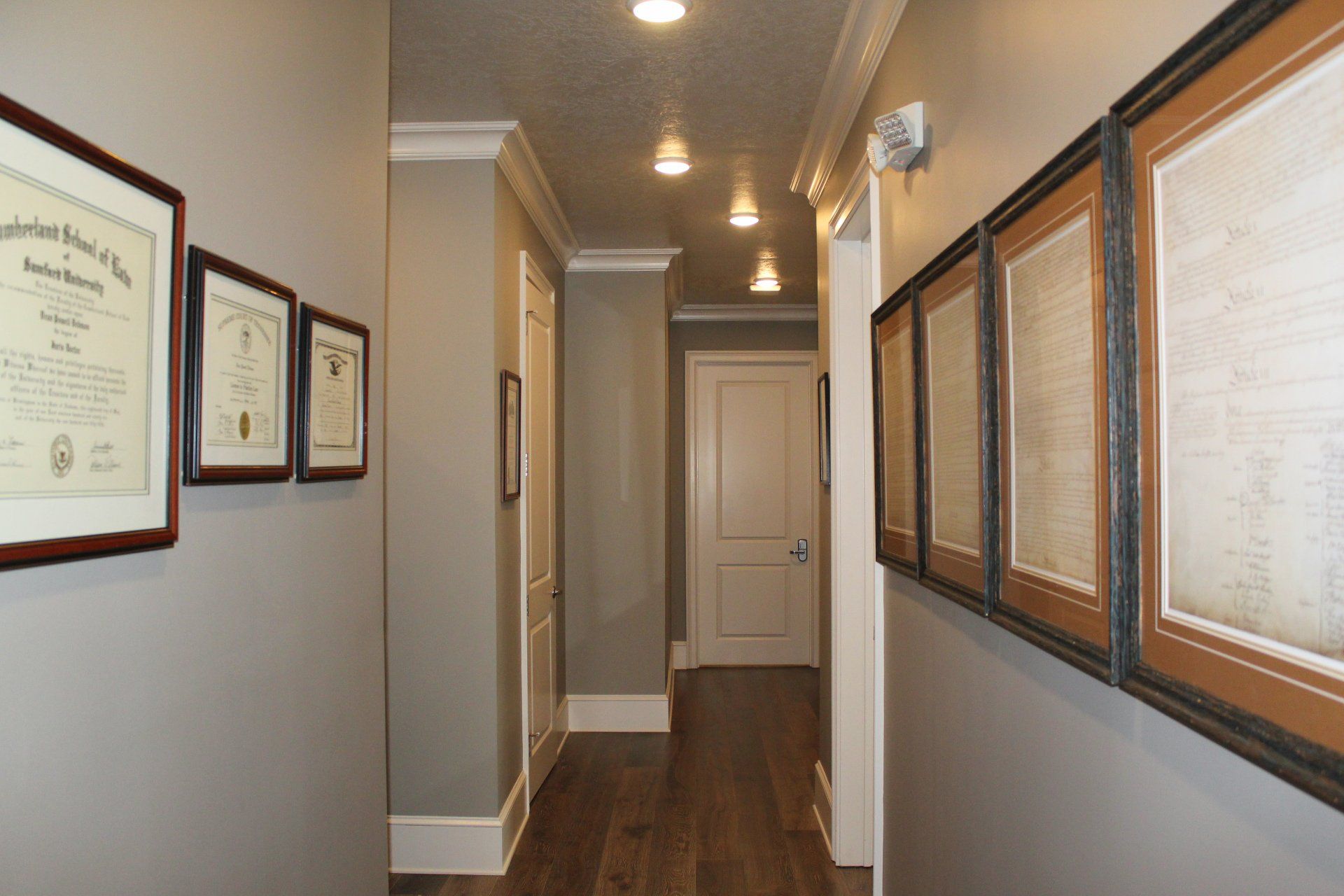 office after repair from structural damage