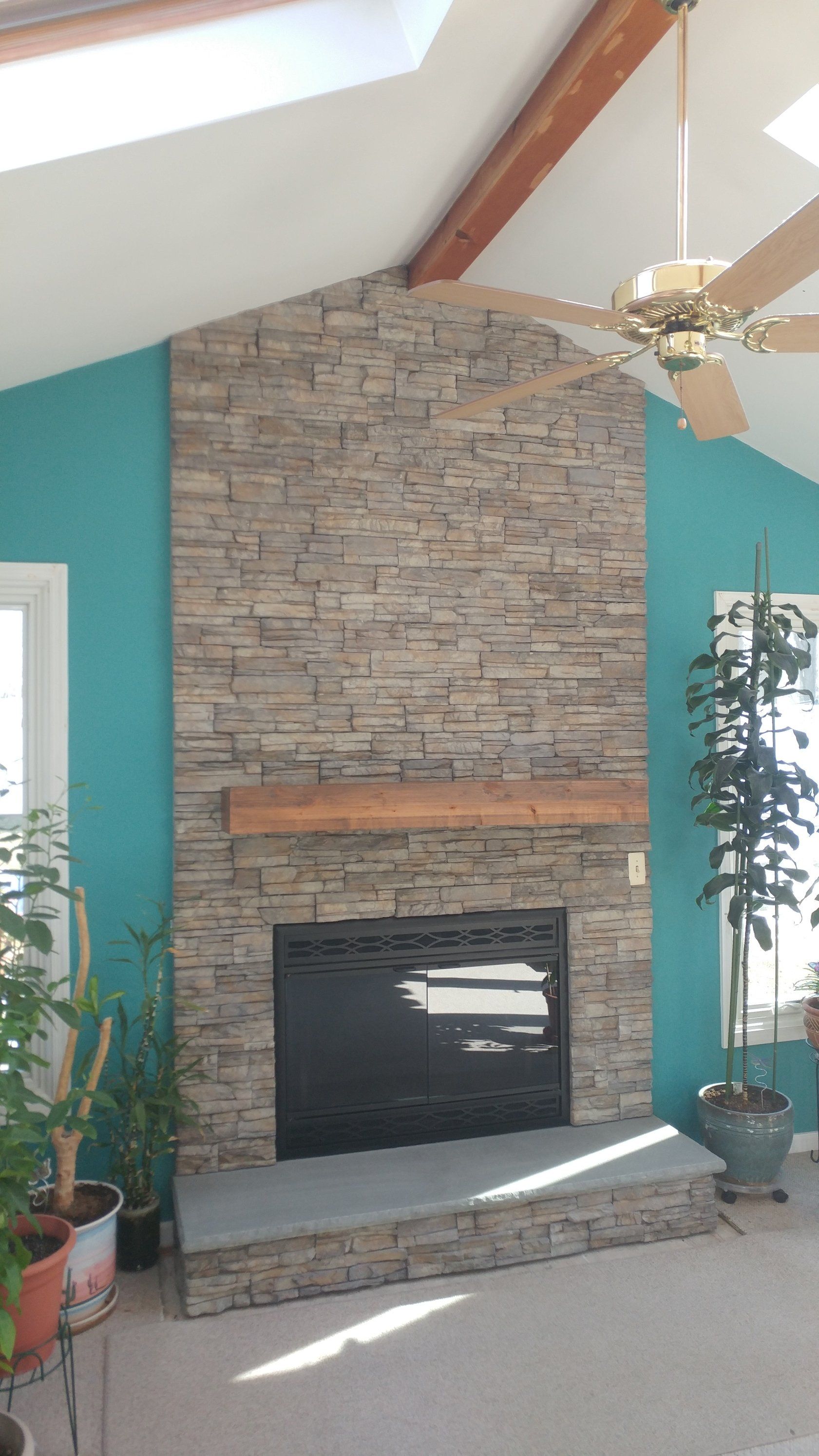 Hearth — Modern Fireplace With Brick Wall in Langhorne, PA