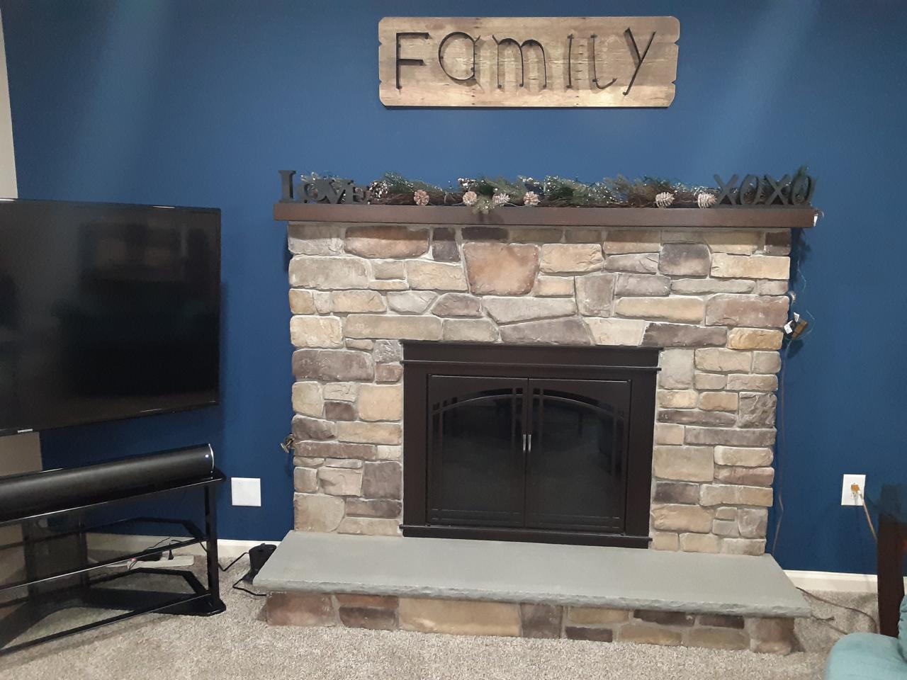 daybreak stack stone kitchen Island