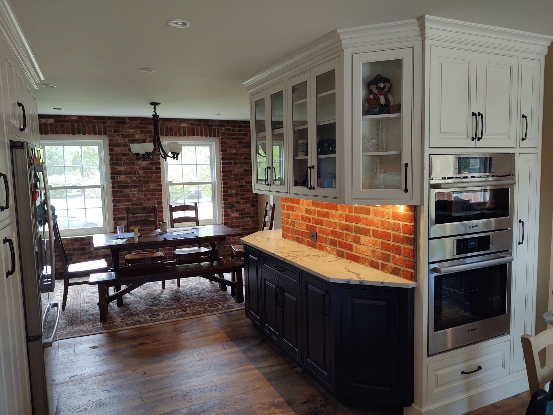 brick thin veneer white wash and stained and plain