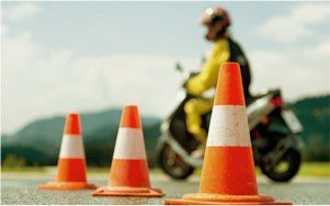 cones on road