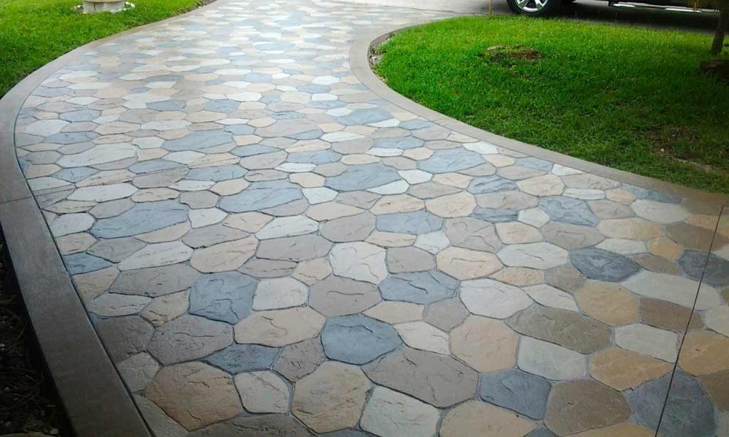 Stained and Stamped Driveway — Able Concrete in Minneapolis, MN Stained and Stamped Driveway — Able Concrete in Minneapolis, MN