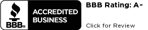 BBB Accredited Business logo, A- rating. Click for Review.