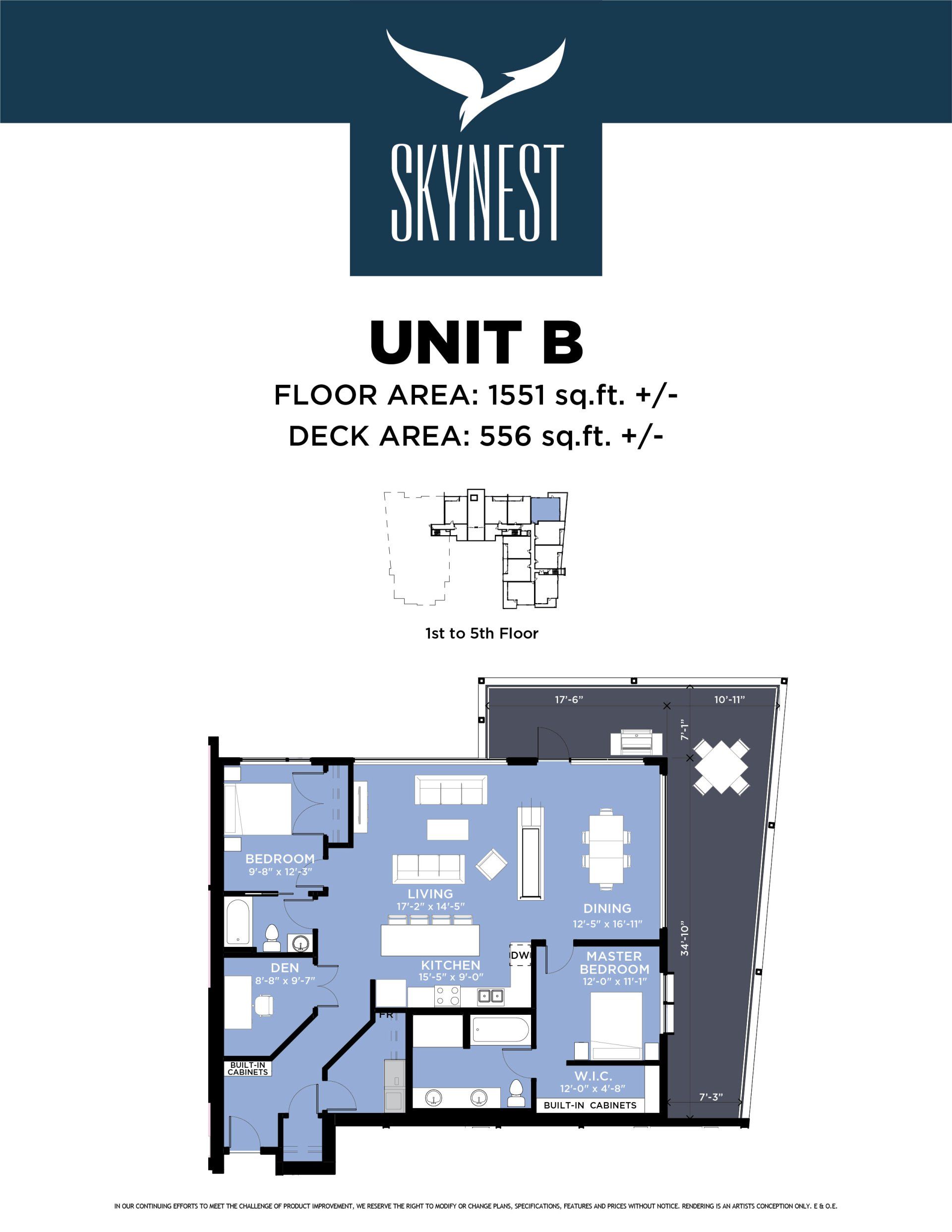 Skynest Unit B Floor Plan