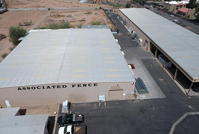 Aerial view of our Facility - Fences in Glendale, AZ