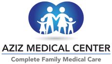 The logo for aziz medical center complete family medical care