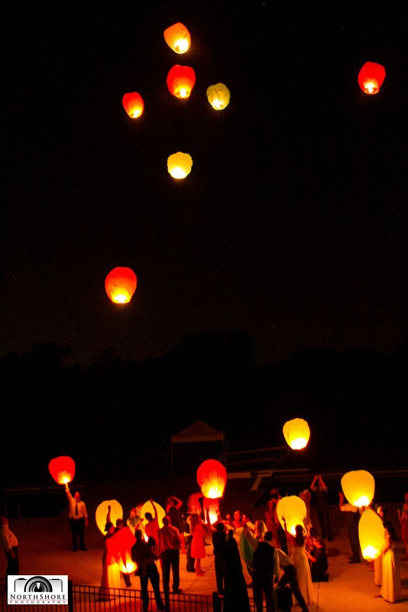 A bunch of lanterns are flying in the night sky