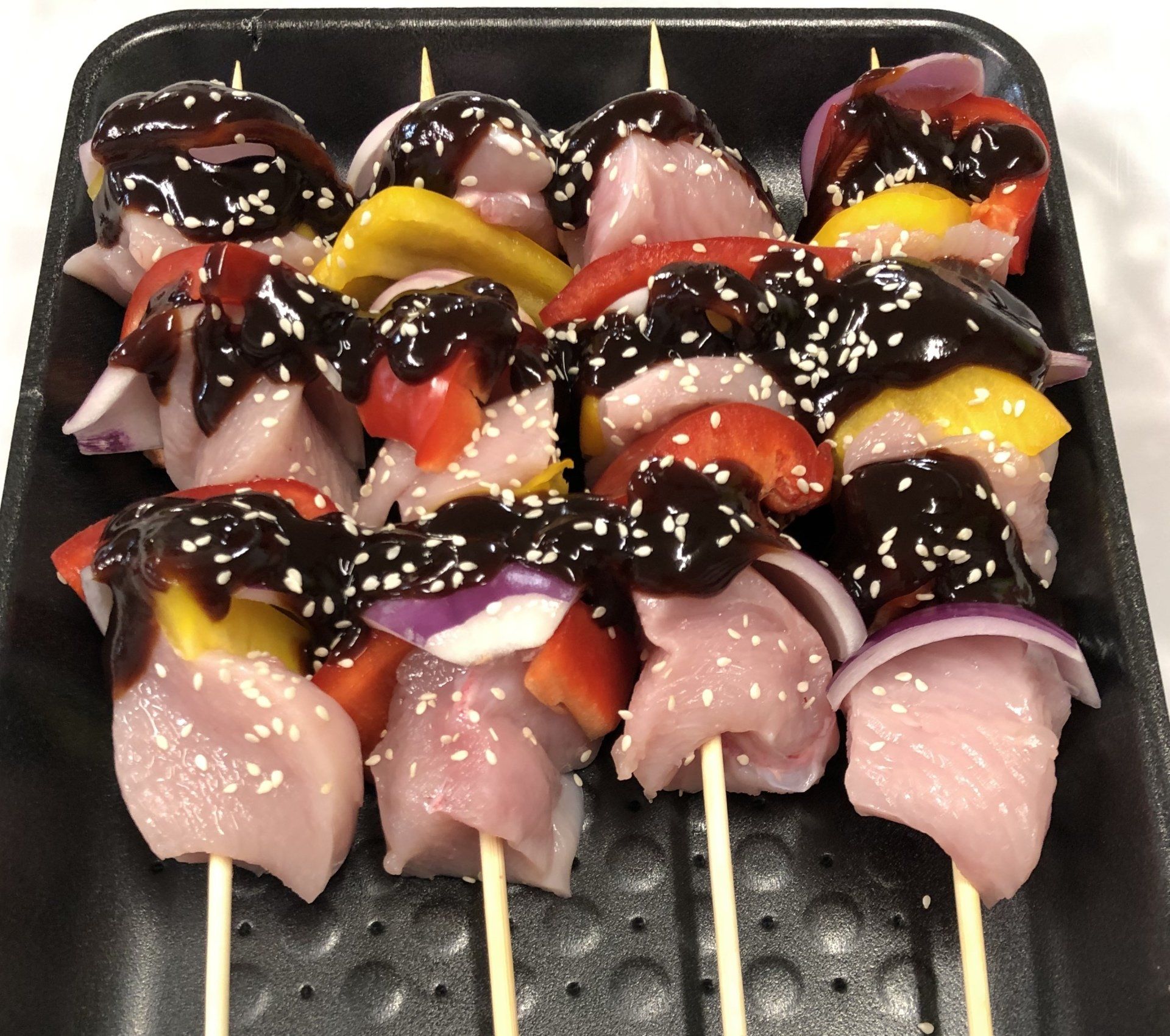BBQ chicken sesami shish kebab