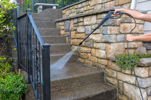 Power Washing Stairs