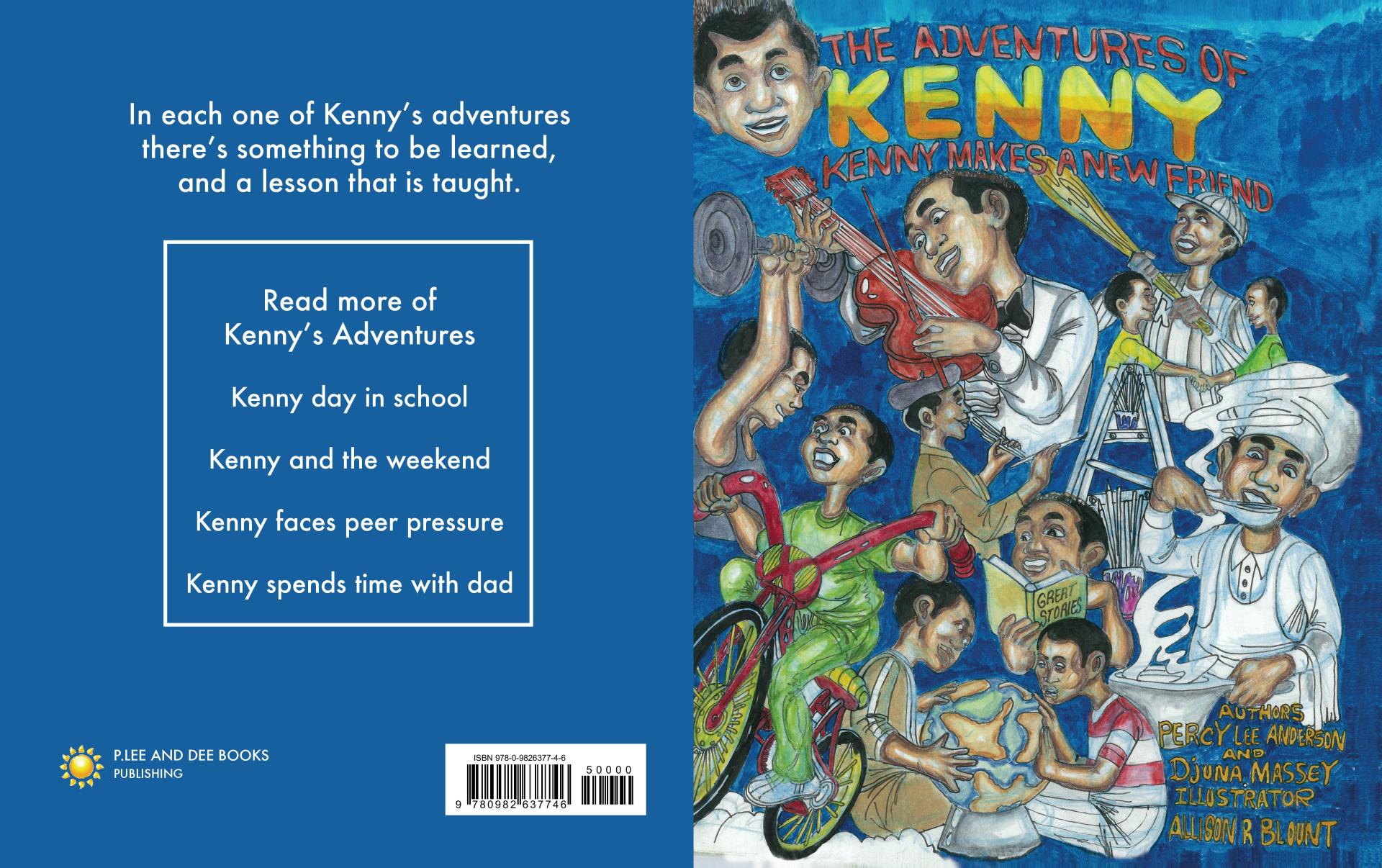 Blue book cover with cartoon Kenny and other characters, titled 