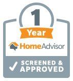 A 1 year home advisor screened and approved logo.