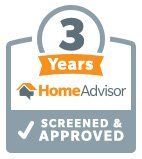 The logo for home advisor is screened and approved.