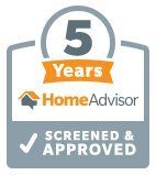The logo for home advisor is screened and approved.