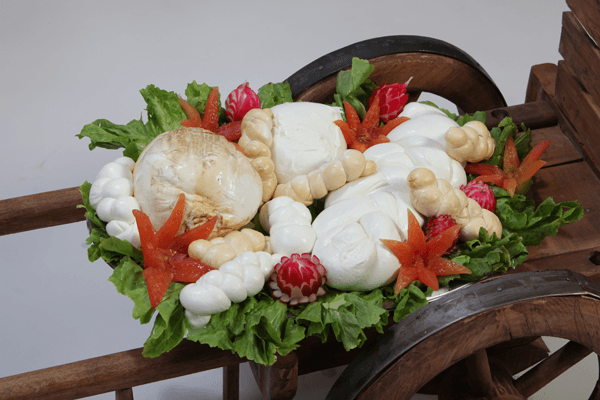 Pietanza a base di latticini con verdure