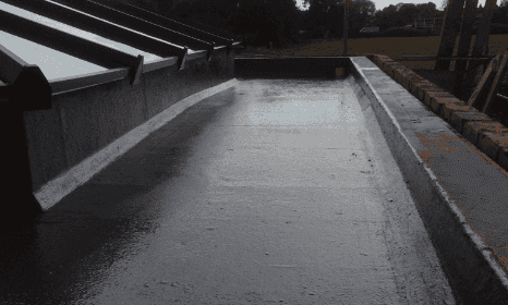 Liquid plastic glass fibre roofing