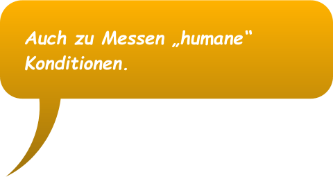 Yellow speech bubble with German text: