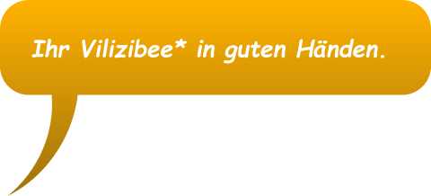 Yellow speech bubble with text:
