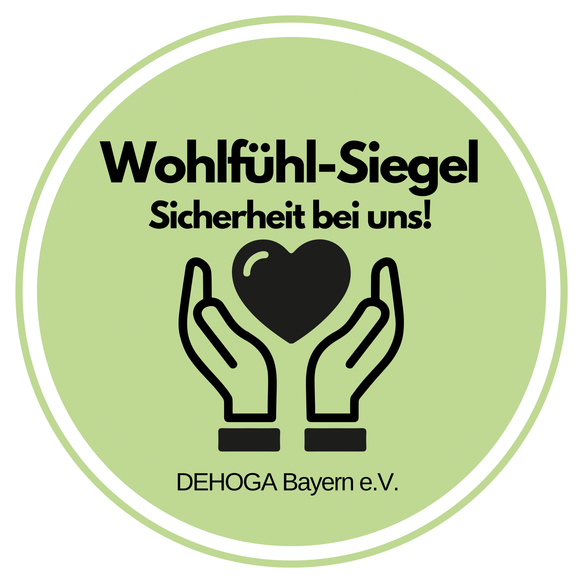 A sticker with the DEHOGA feel-good seal (safety with us)