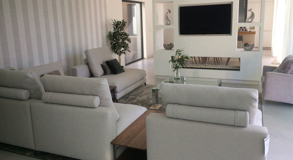 interior design project in Villa Neuva Andalusia marbella spain image of lounge with rolf benz seating