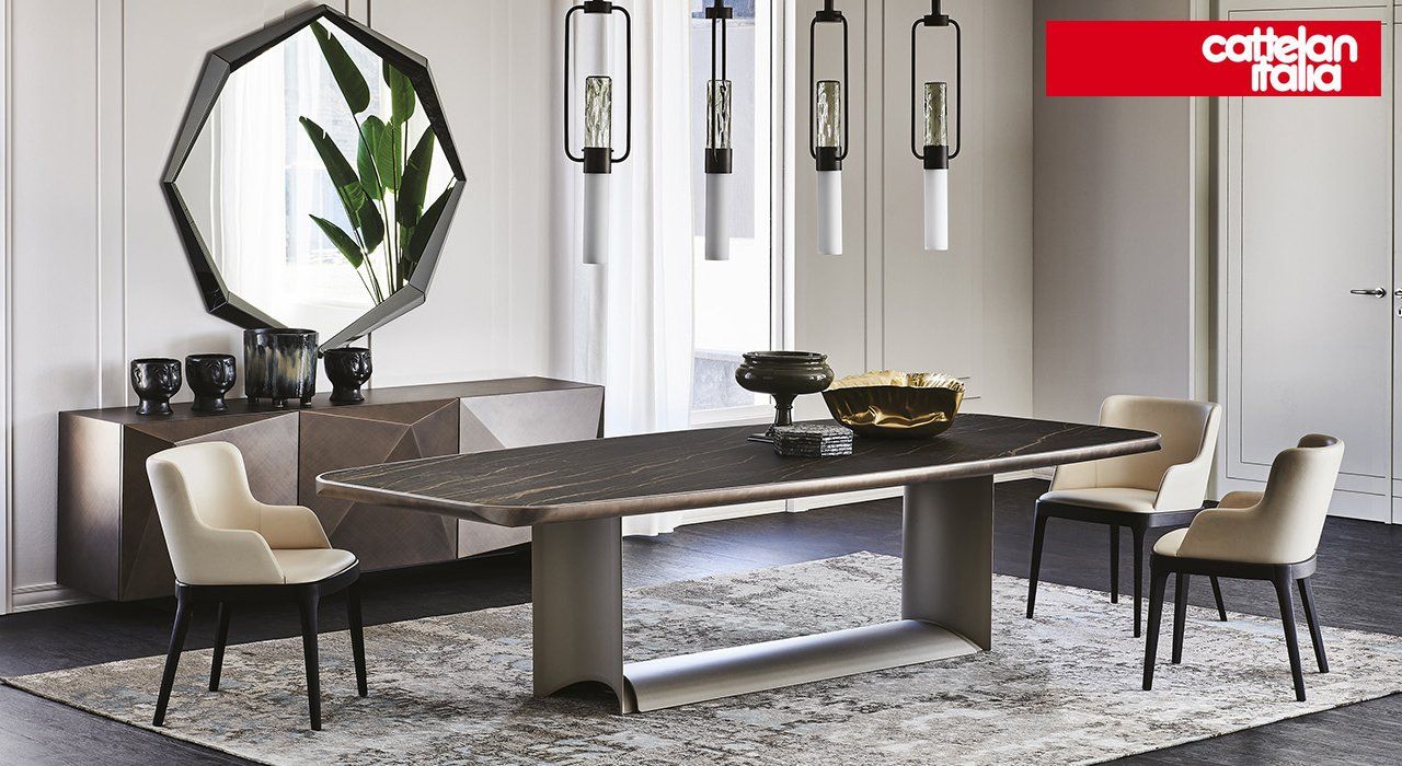 Cattelan Italia Dragon Keramik Premium Dining Table in a contemporary dining room