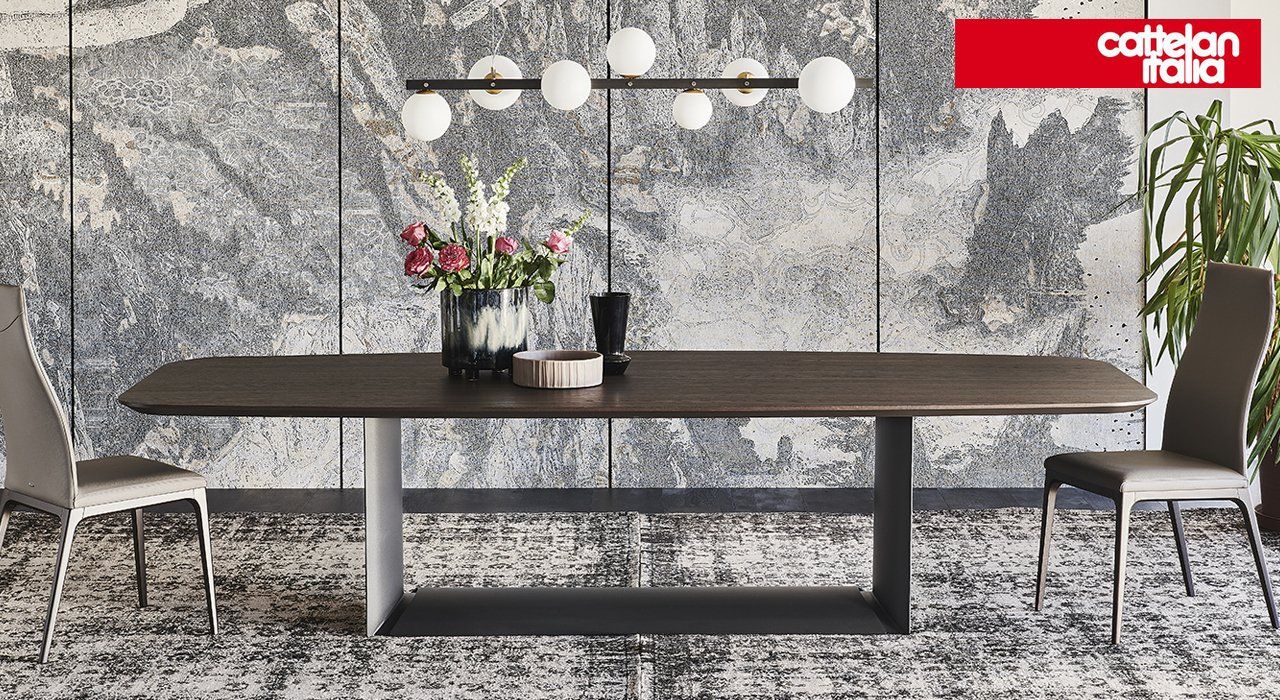 Cattelan Italia Dragon Wood Table in a designer living space.