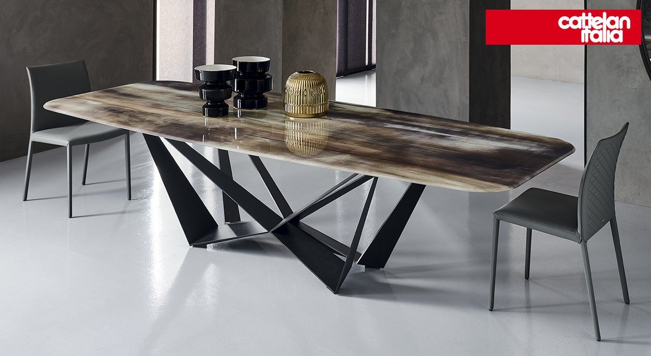 Cattelan Italia Skorpio Crystalart Dining Table in contemporary living space