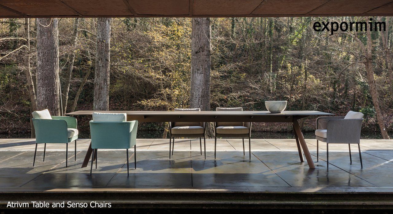 Expormim Atrivm outdoor dining table and Senso dining chairs