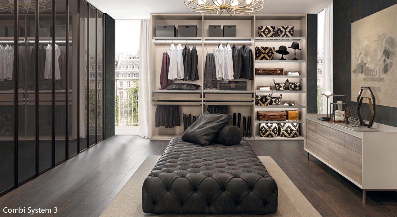 Zalf Combi System Dressing Room with Wardrobe and Open Closet with drawers